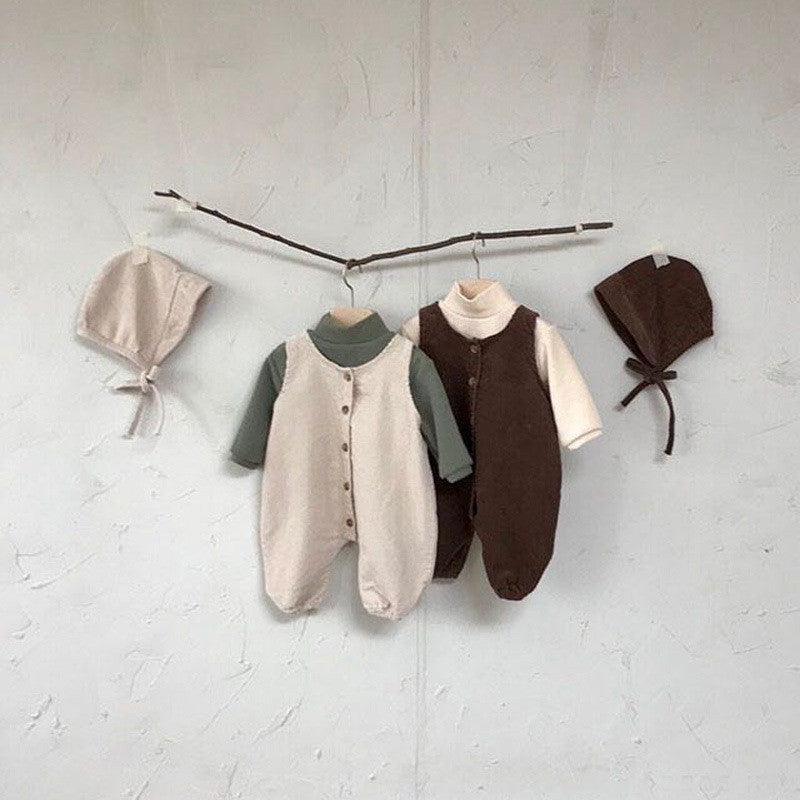 Infant Jumpsuit Male Baby Corduroy Vest Bag Fart Romper