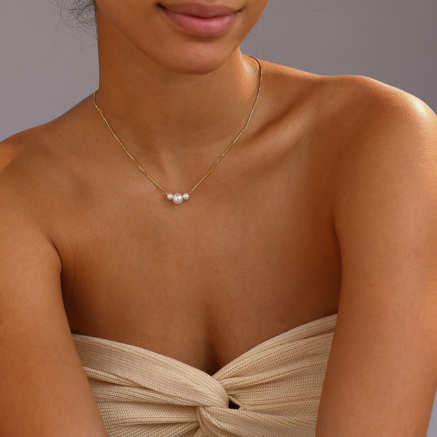 Simple And Elegant Titanium Steel Pearl Snake Chain Necklace For WomenDoes Not Fade