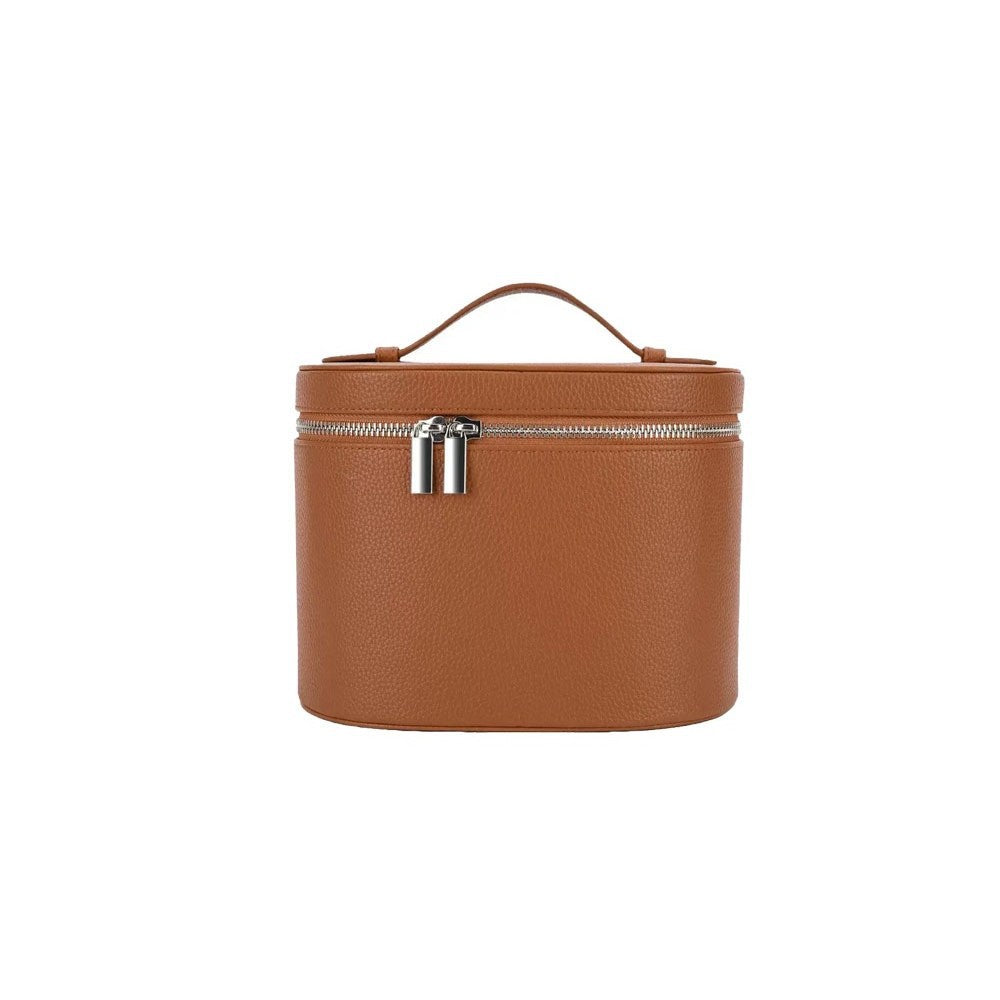 Elastic Band Leather Cosmetic Bag Large Capacity
