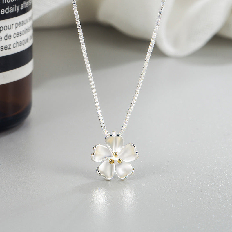 Silver-Plated Necklace From The Color-Separation Floral Collection For Women