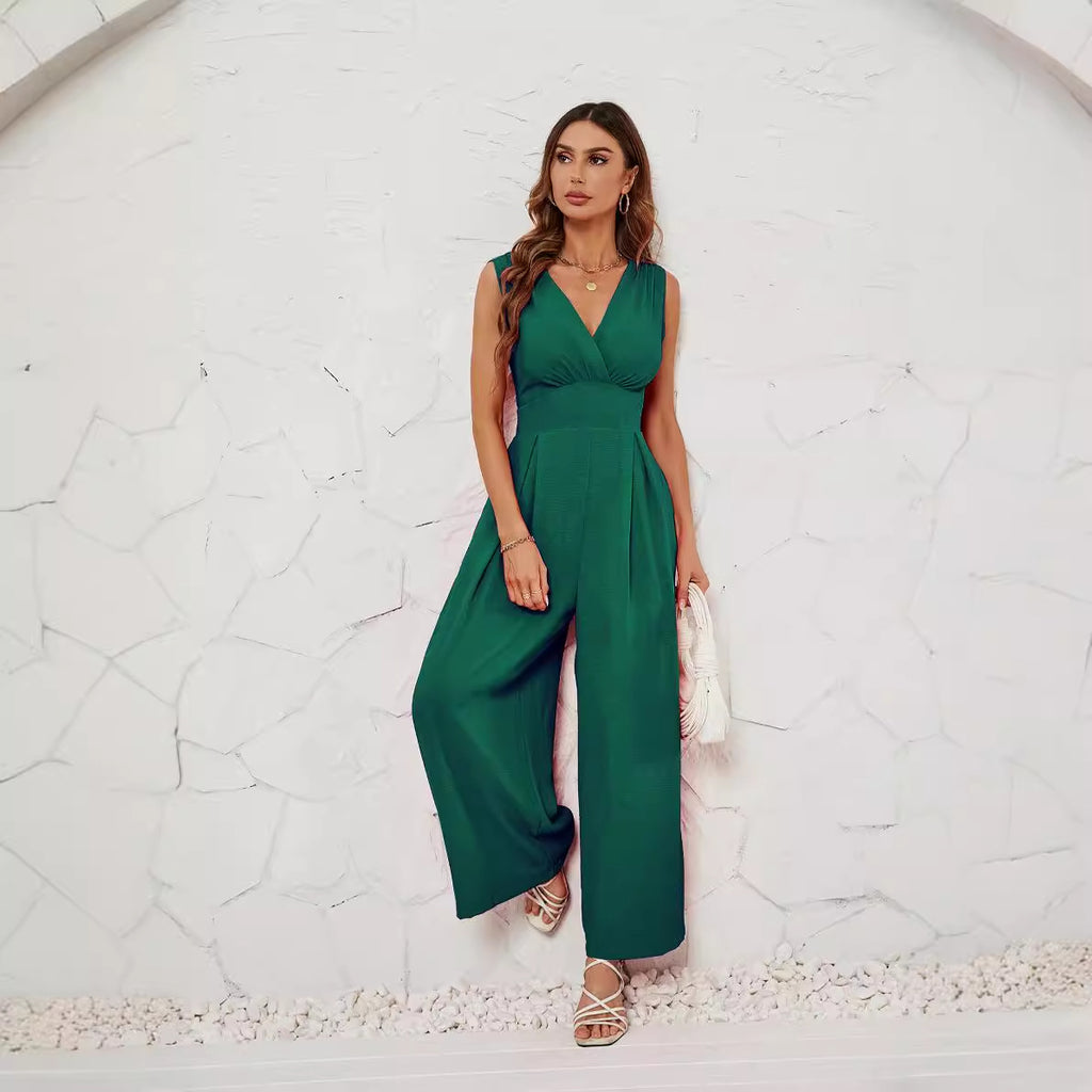 Sleeveless Stylish Waist-cinching Jumpsuit For Women