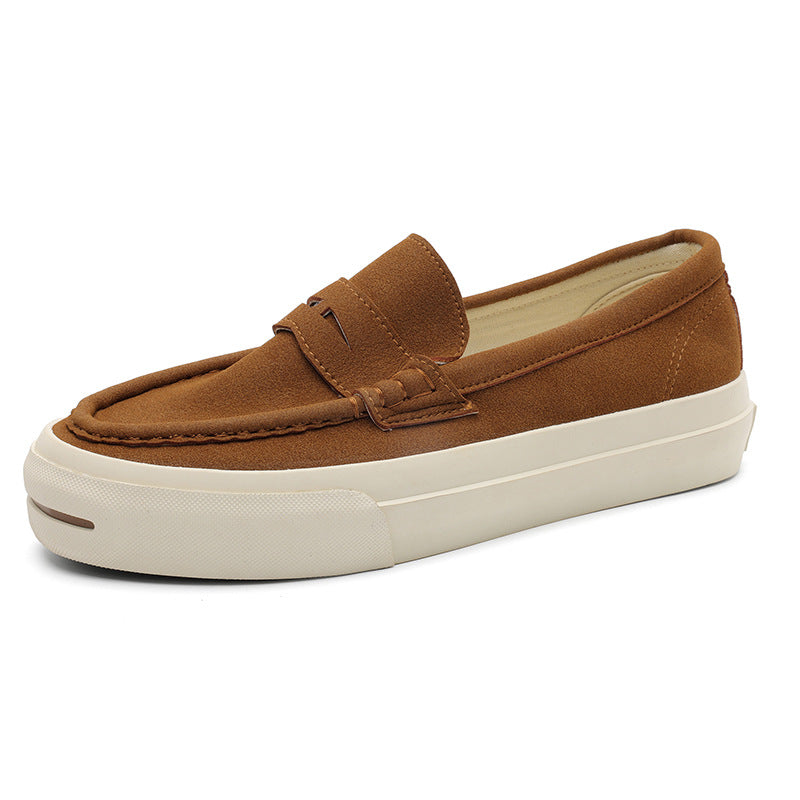Breathable Suede Low-top Classic Chunky-soled Loafers