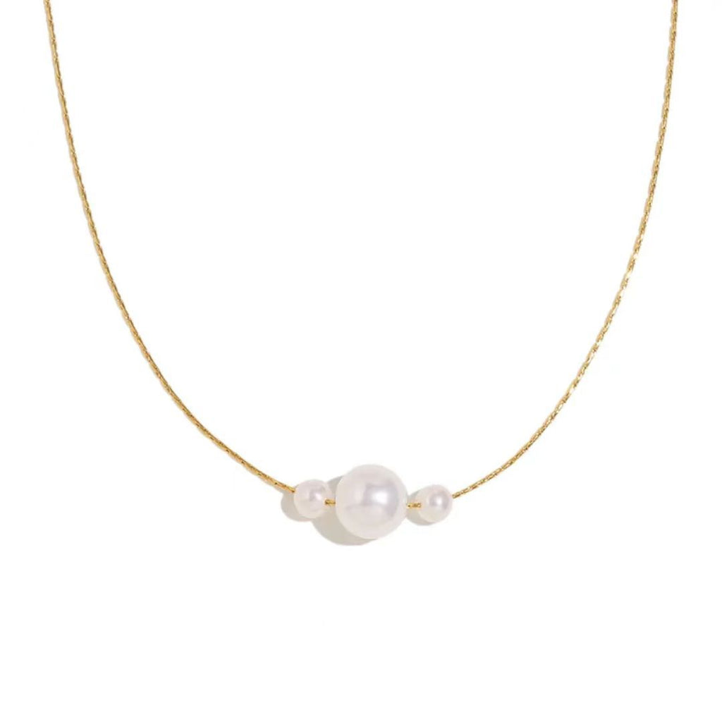 Simple And Elegant Titanium Steel Pearl Snake Chain Necklace For WomenDoes Not Fade