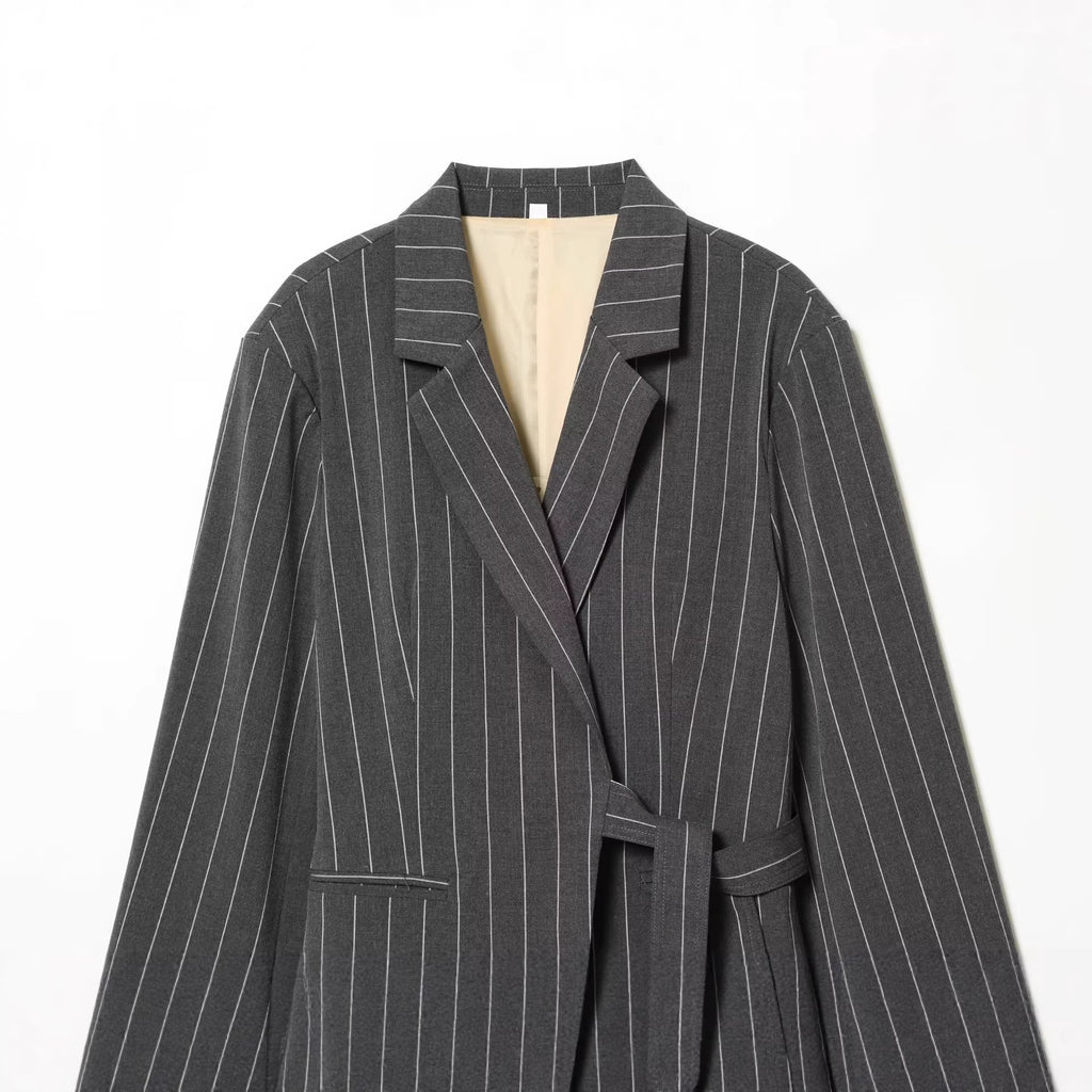 Stylish Wrap-style Belted Casual Suit Pants