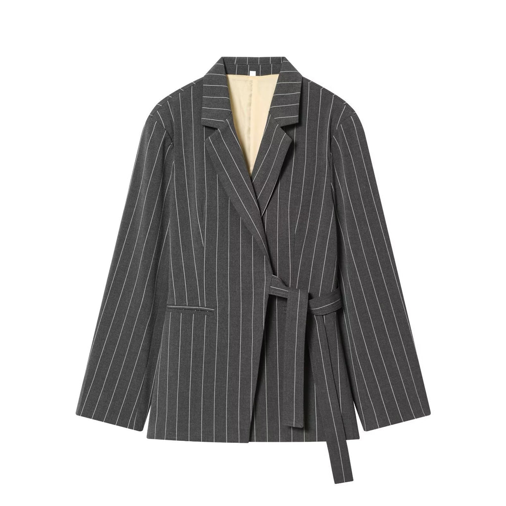 Stylish Wrap-style Belted Casual Suit Pants