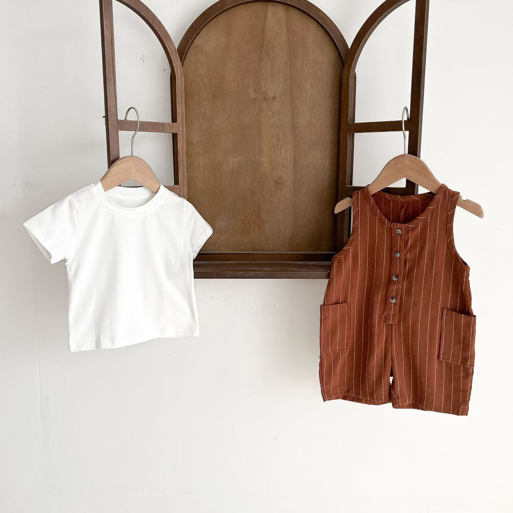 Short Sleeve Jacket Two-piece Baby Bib Suit