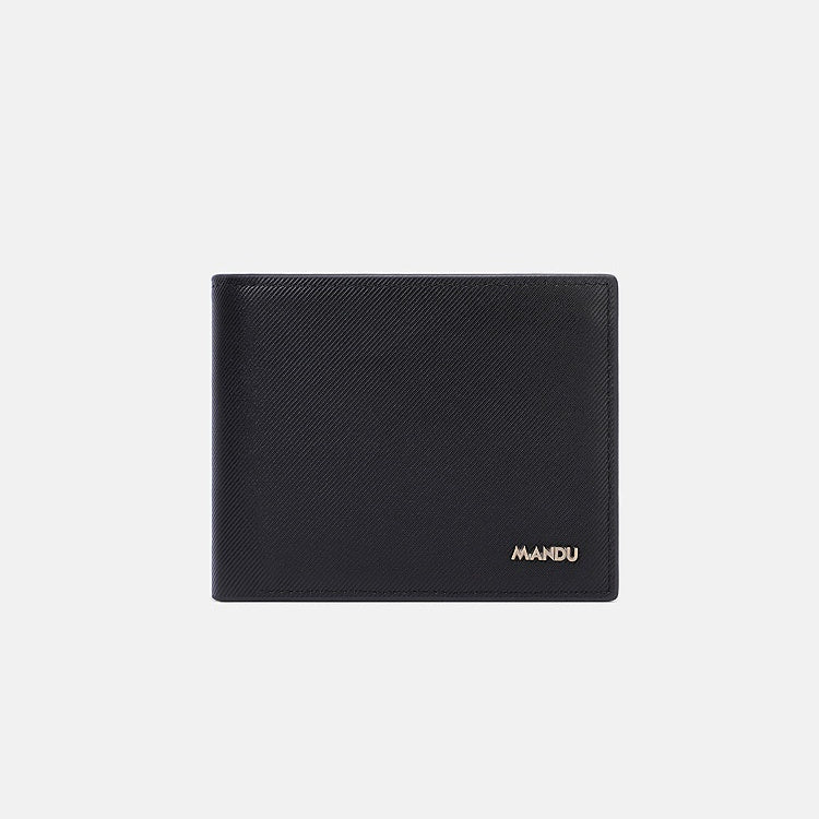 Men's PU Twill Short Anti-theft Swiping Multifunctional Coin Purse