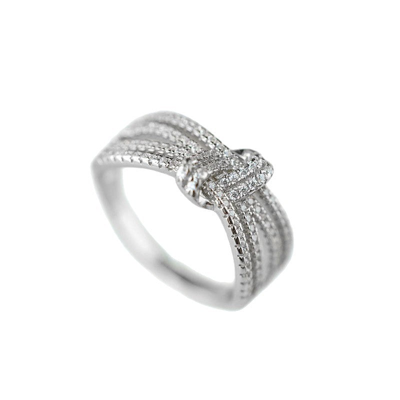 Colorfast Cross Copper Ring With Zircon Inlay