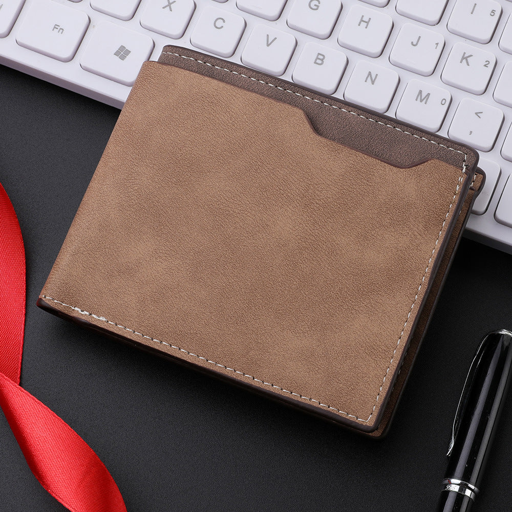 Two Fold Frosted Wallet Simple Multi-card-slot