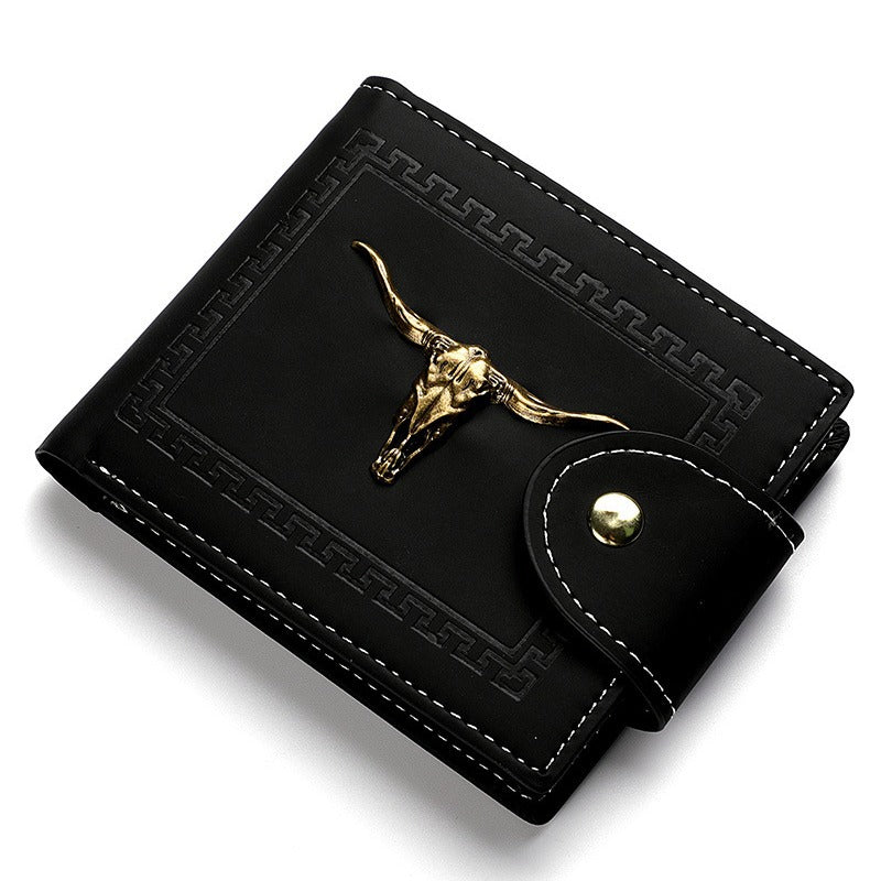 Men's Short Multiple Card Slots Zipper Personality Wallet