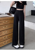High-waisted Draping Lightweight Pleated Casual Pants