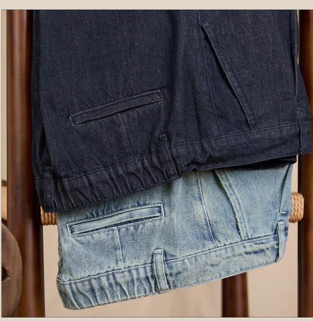Washed Vintage Commuter Cotton-blend Mid-rise Straight-leg Jeans