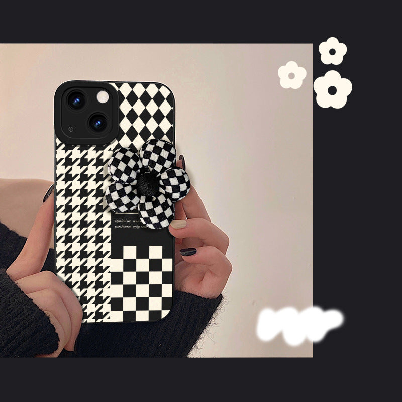 Black And White Grid Soft Silicone Phone Case