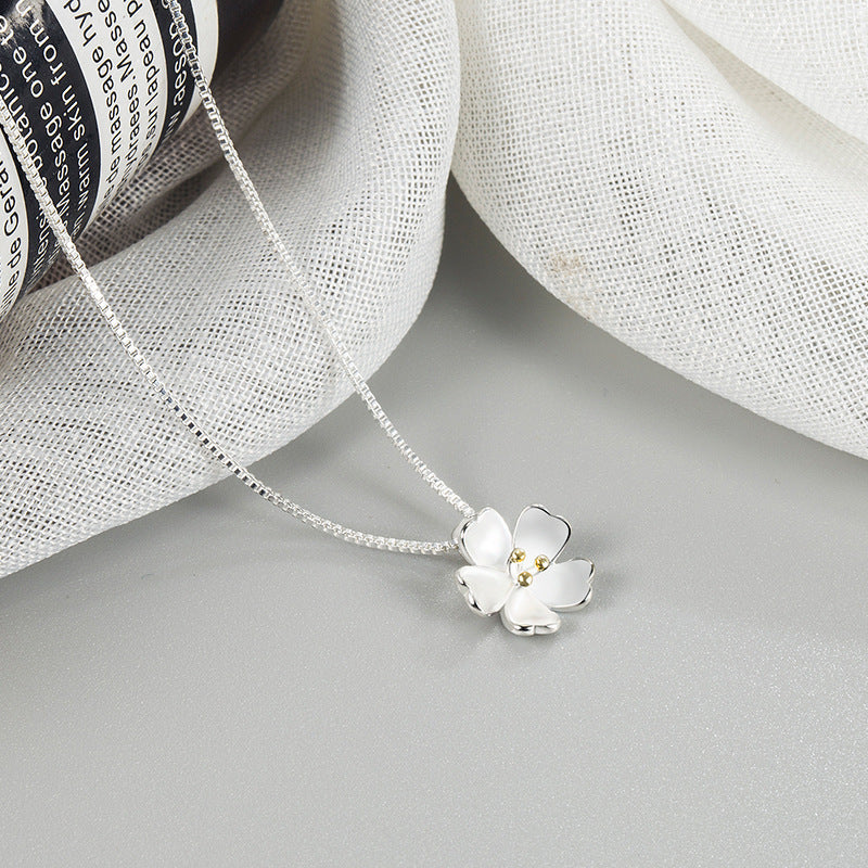 Silver-Plated Necklace From The Color-Separation Floral Collection For Women