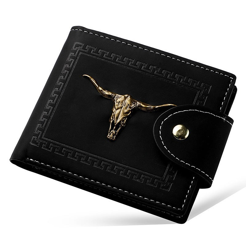 Men's Short Multiple Card Slots Zipper Personality Wallet