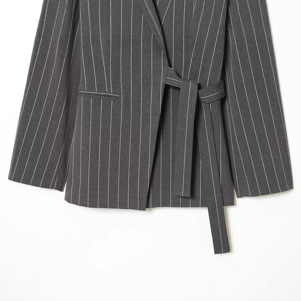 Stylish Wrap-style Belted Casual Suit Pants