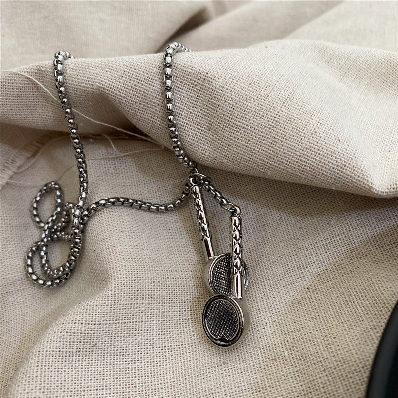 Euro-American Hip-hop Necklace Headphones Niche Vintage