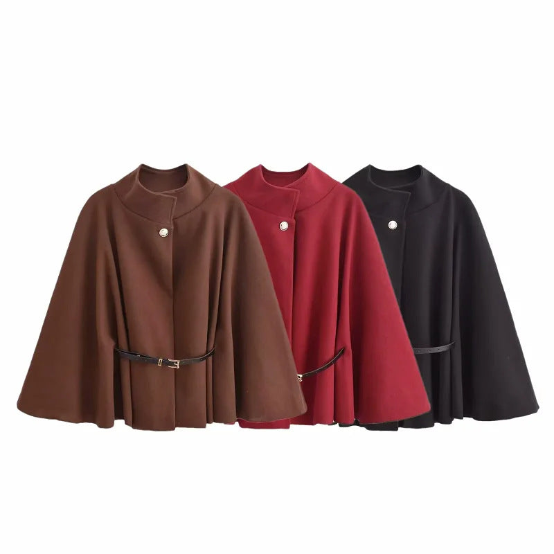 Spring Woolen Short Overcoat For Women