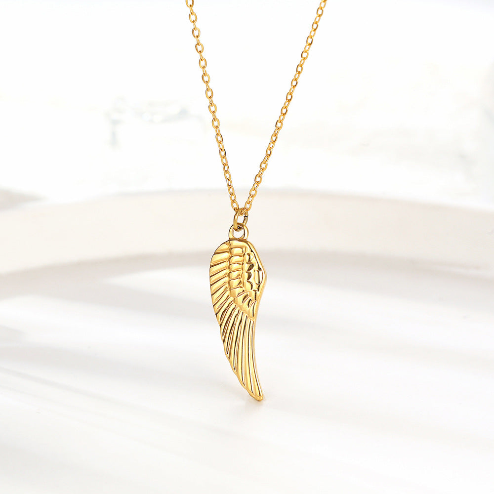 Feather Titanium Steel Necklace For Men And Women A Versatile Collarbone Chain