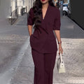 Womens Stylish V-Neck Blazer Suit